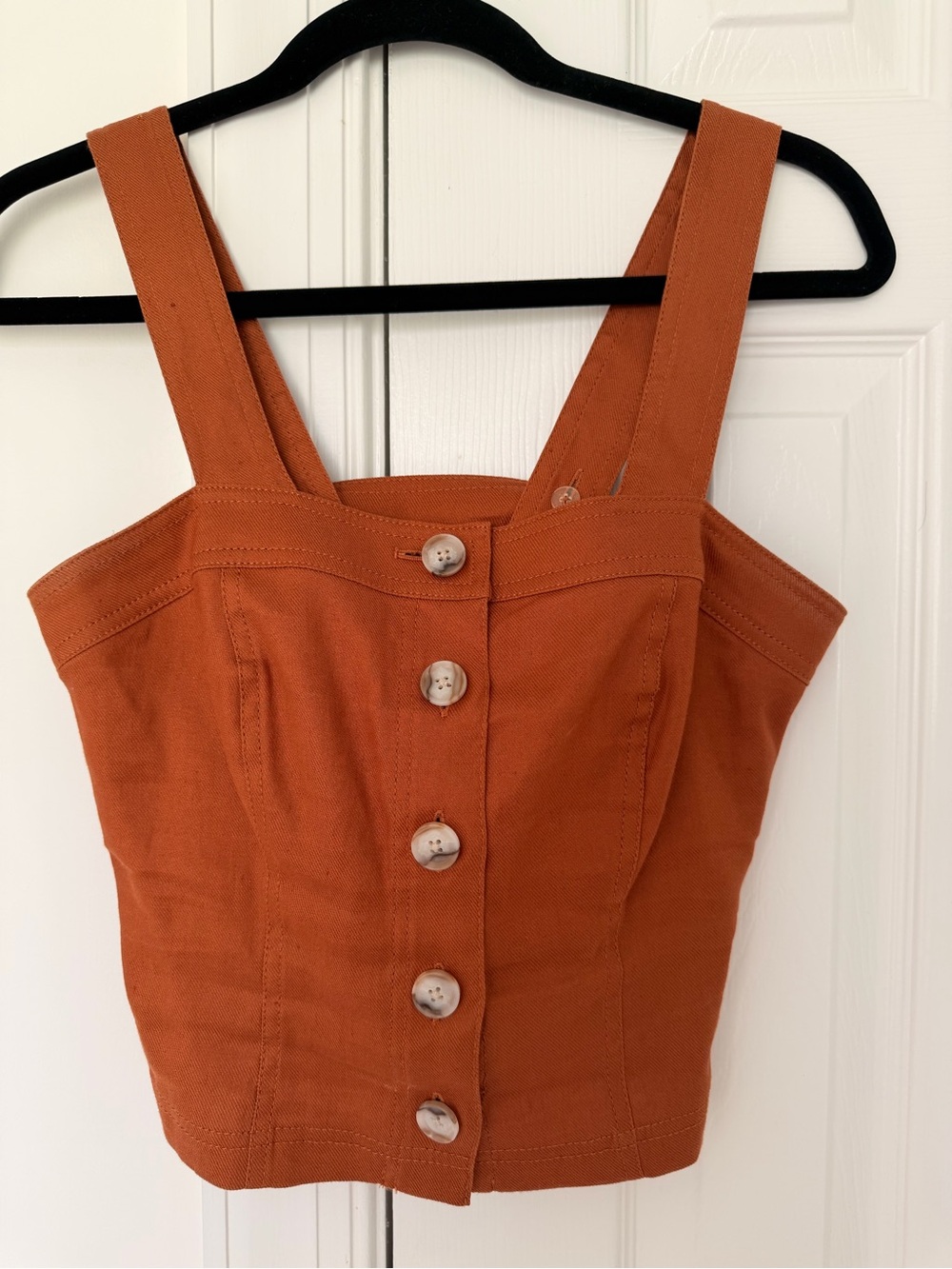Banana Republic Rust Button-Front Square Neck Tank Top - Size 0